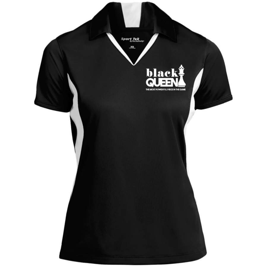 Black Queen Embroidered Sport-Tek Ladies’ Colorblock Performance Polo Shirt