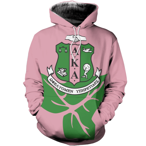 Alpha Kappa Alpha Aka Symbol Ivy Leaf Pink Color Sweatshirt Hoodie