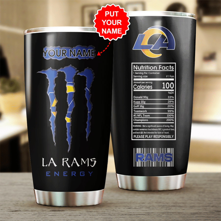 Personalized Los Angeles Rams Football Team All Over Print 3D Tumbler-Black