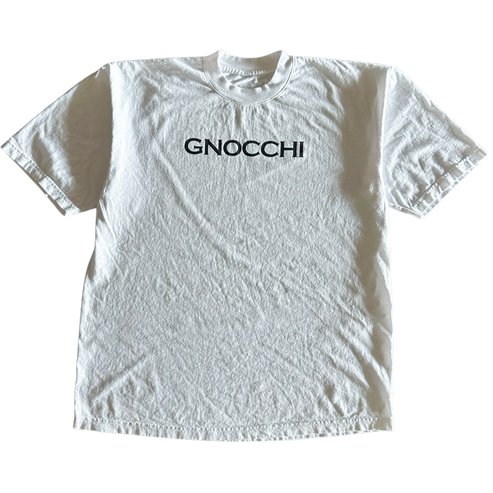 Gnocchi Text Tee Shirt Outfit  For Men  For Women