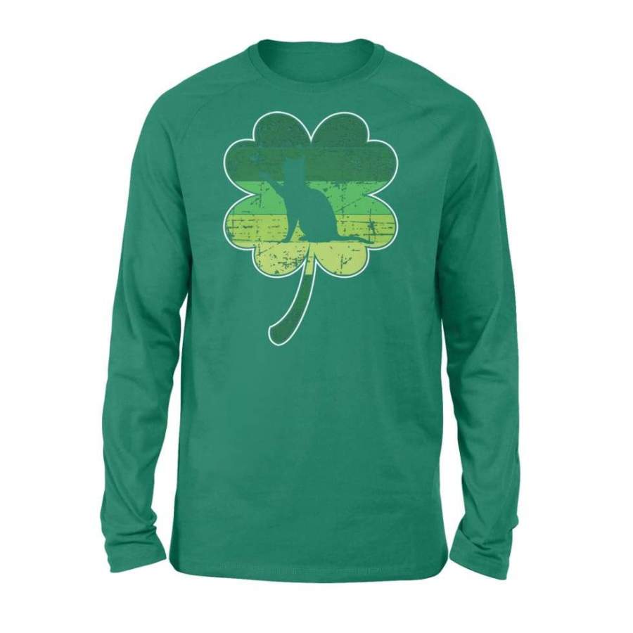 Cat Kittens Lovers Shamrock Irish St Patricks Day Gift – Standard Long Sleeve