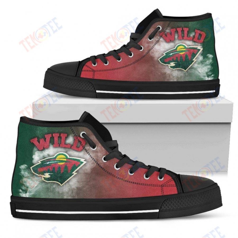 Mens Womens Minnesota Wild High Top Shoes White Smoke Vintageshoes TMT824