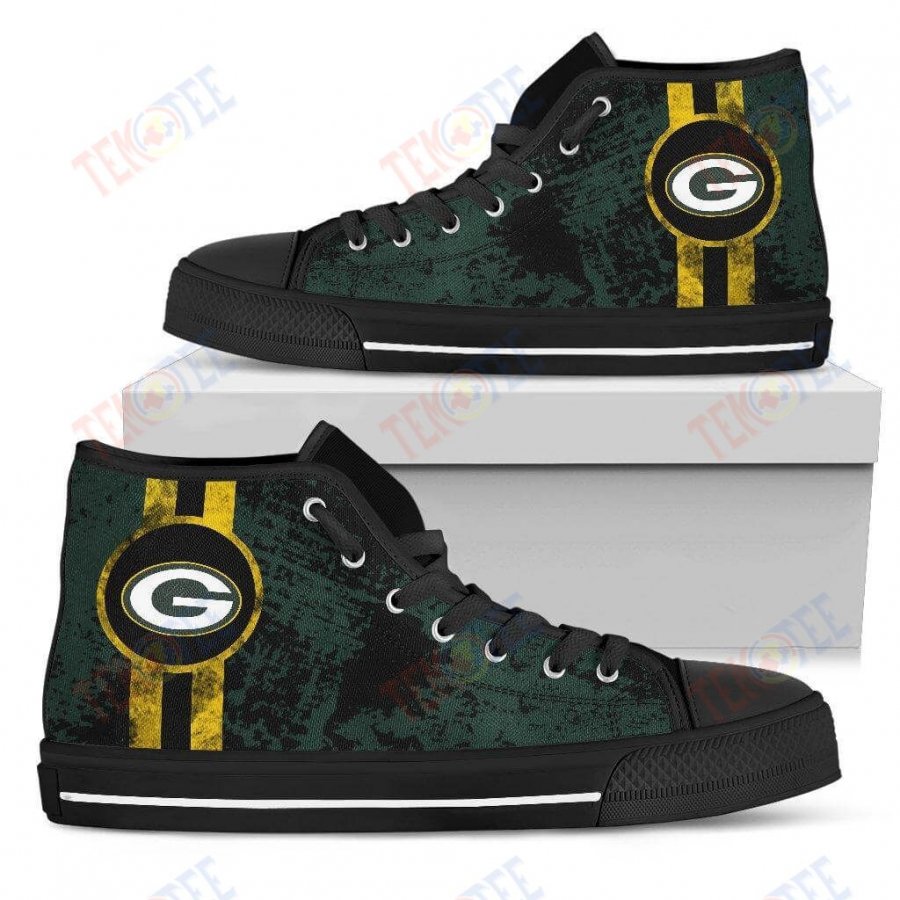 Mens Womens Green Bay Packers High Top Shoes V1 Triple Stripe Bar Dynamic Shoes For Men Custom Shoes TMT318