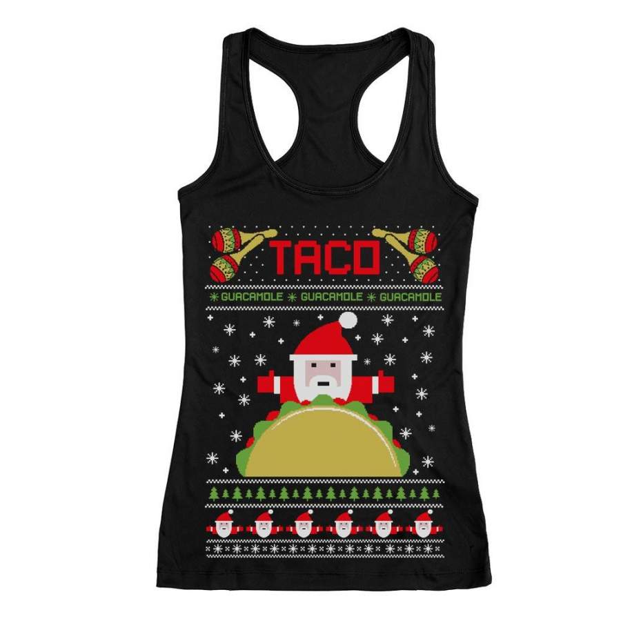 Taco Santa Ugly Christmas Funny Racerback Tank Top