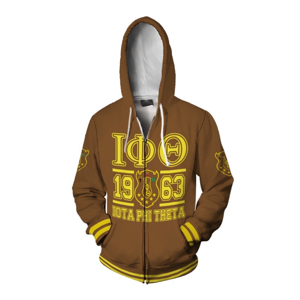 Greek Life Hoodie – Shield Of Iota Phi Theta Zip Hoodie