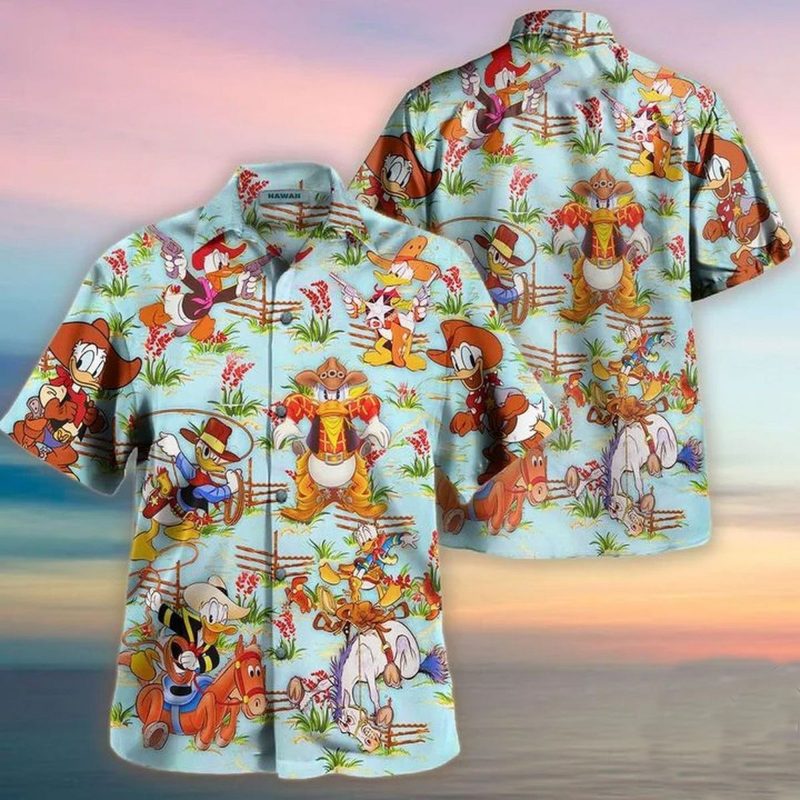 Donald Duck Funny Flower Hawaiian Casual Shirt 174