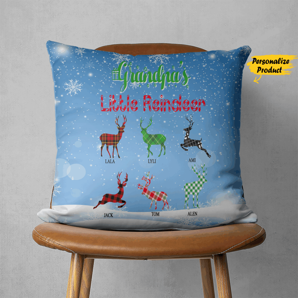 Personalized Grandpa’S Little Reindeer Pillow