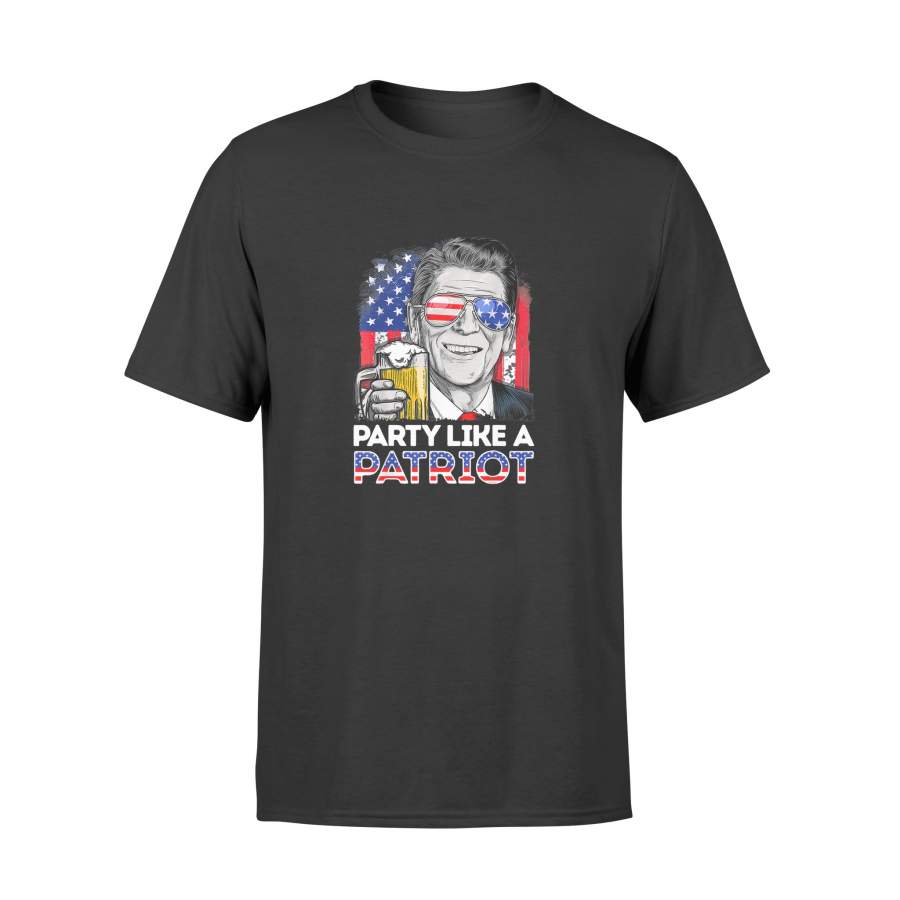 4th of July Shirt Reagan Ronald Party Like A Patriot T-shirt – Standard T-shirt