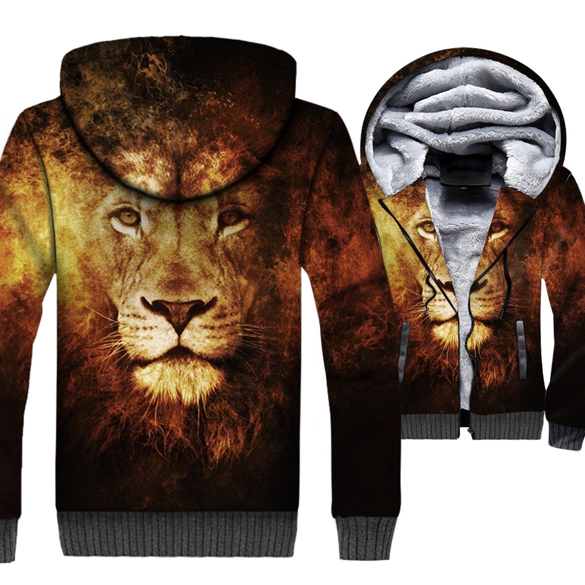 Animal Jackets – Animal Series Lion 3D Fleece Jacket