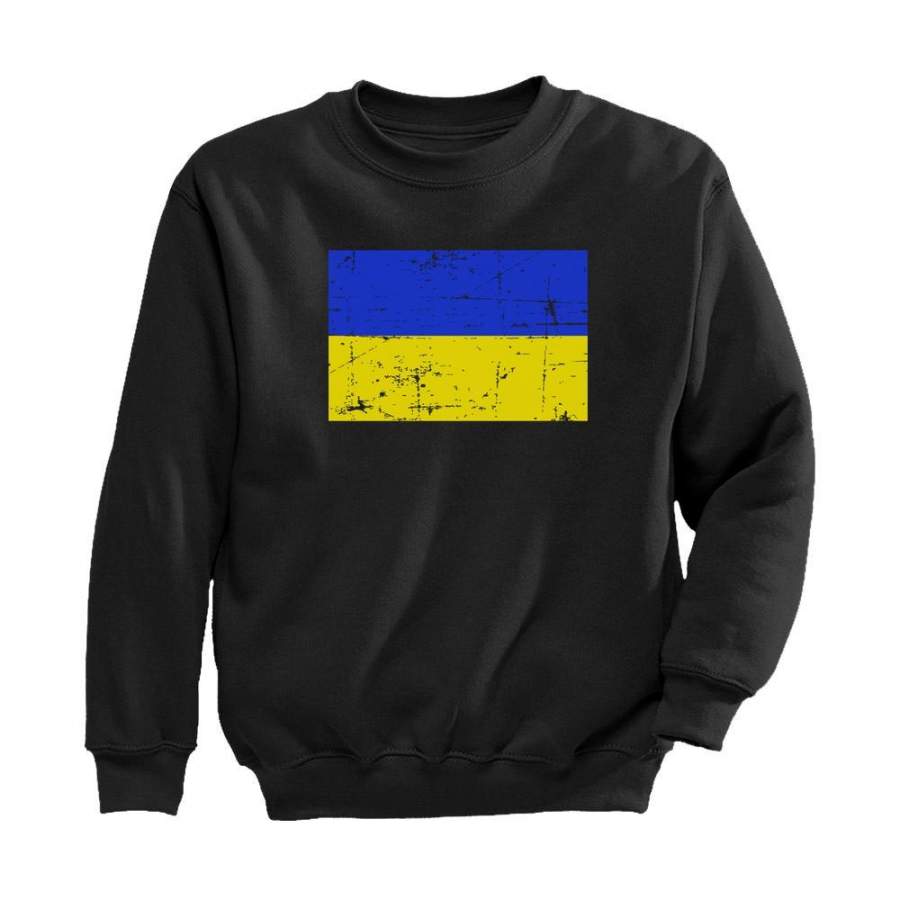 Vintage Ukraine Flag Youth Kids Sweatshirt