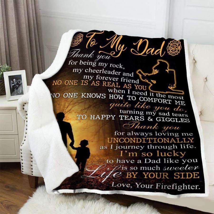 Gift For Dad From Firefighter Son Blanket So Much Sweeter Life By Your Side