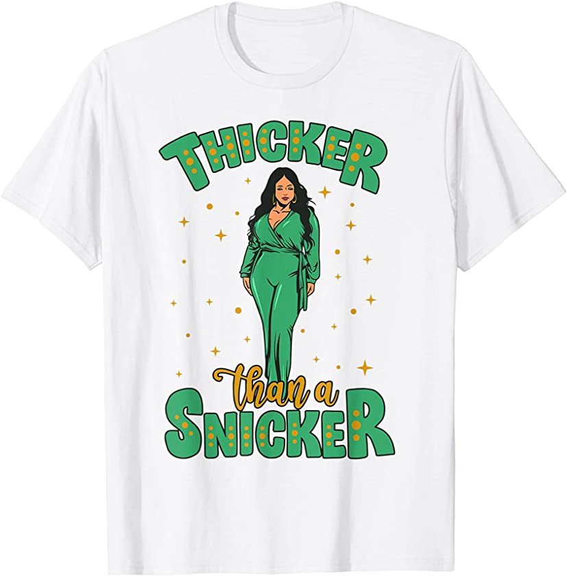 Thicker Than A Snickers Black Queen Plus Size Women Girls T-Shirt