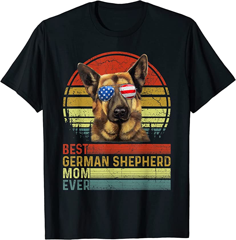 Dog Vintage Best German Shepherd Mom Ever Mother Day Puppy T-Shirt