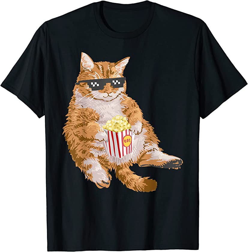 Cute Fat Cat Gifts for Kitten Lovers Art Kitty Lazy Cat T-Shirt