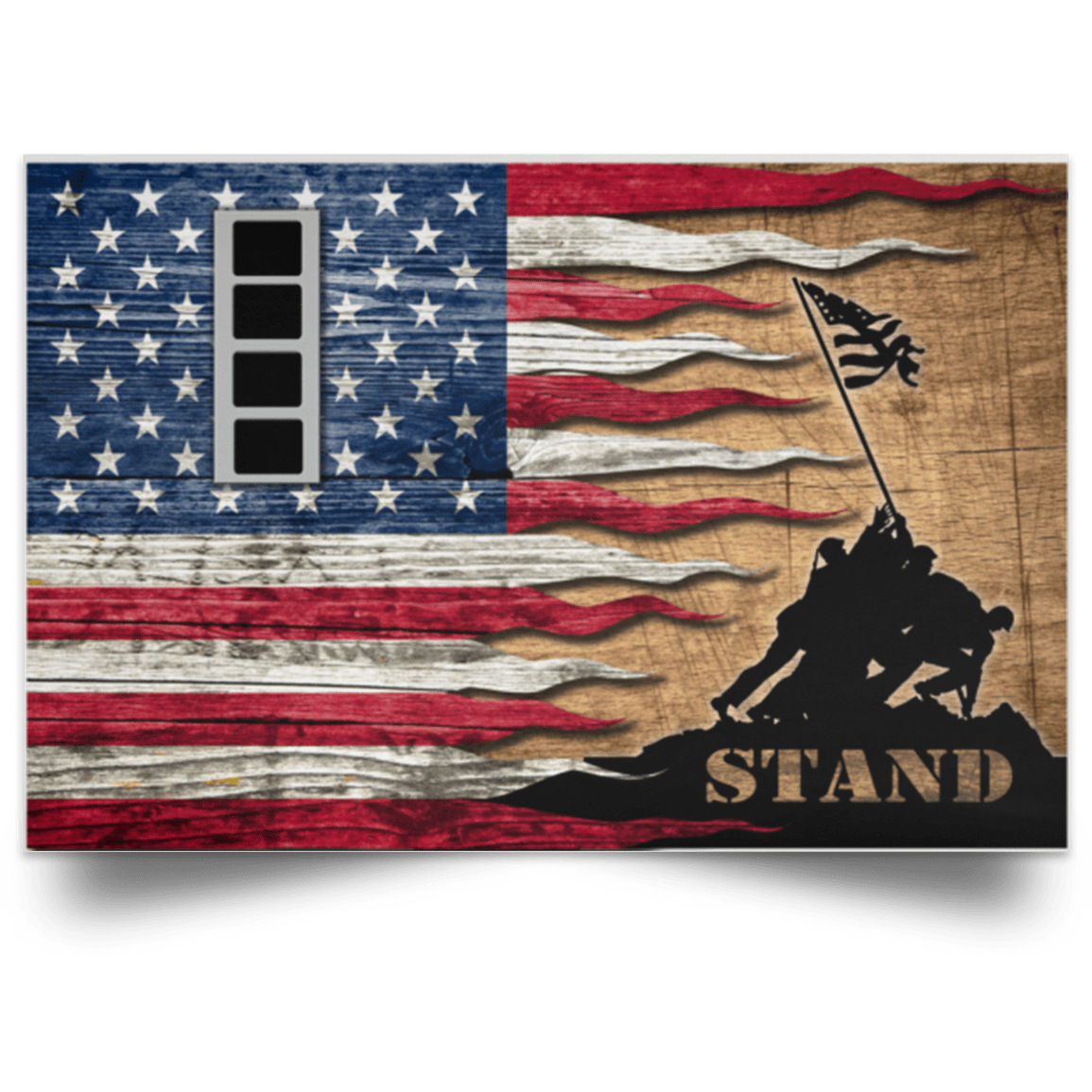 US Army W-4 Chief Warrant Officer 4 W4 CW4 Warrant Officer Stand For The Flag Satin Landscape Poster