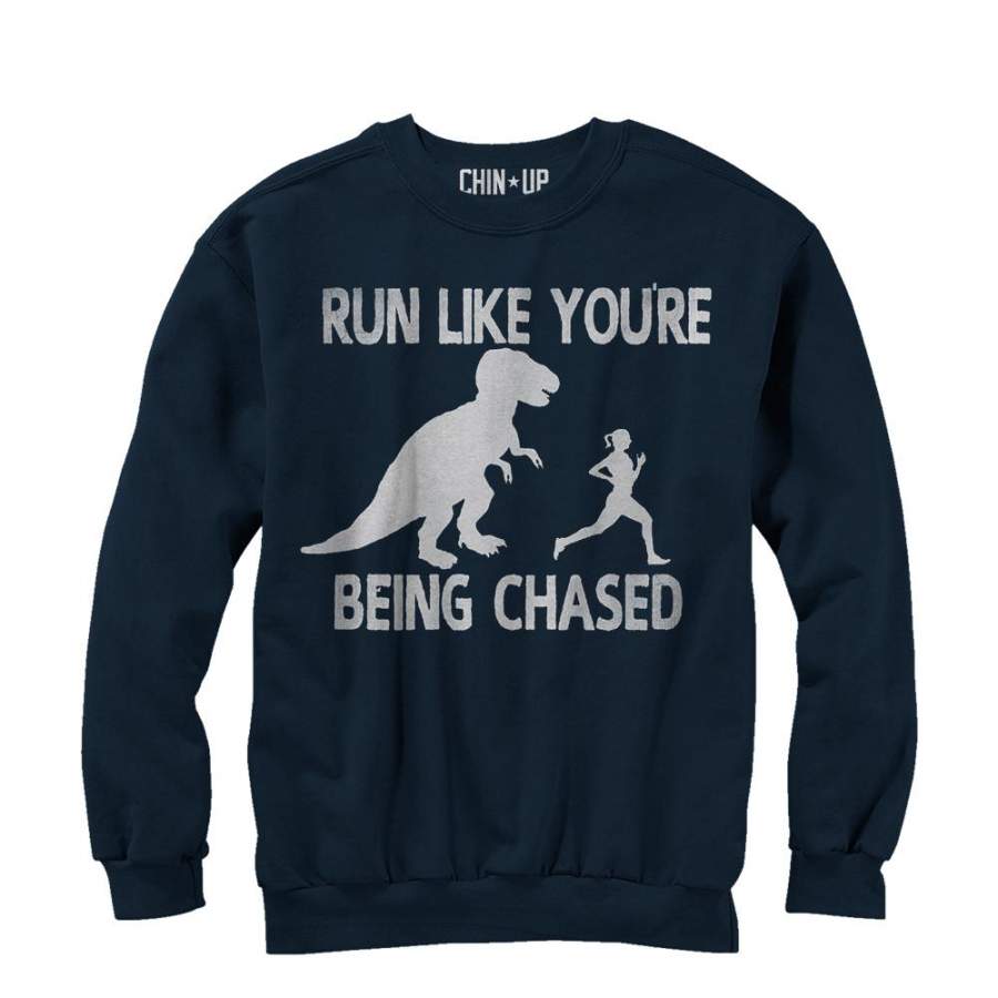 CHIN UP Women’s Dinosaur Run  Sweatshirt Navy