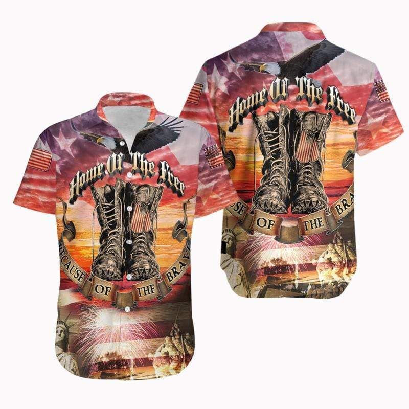 High Quality Hawaii Aloha Shirts Home Of The Free Ha52934