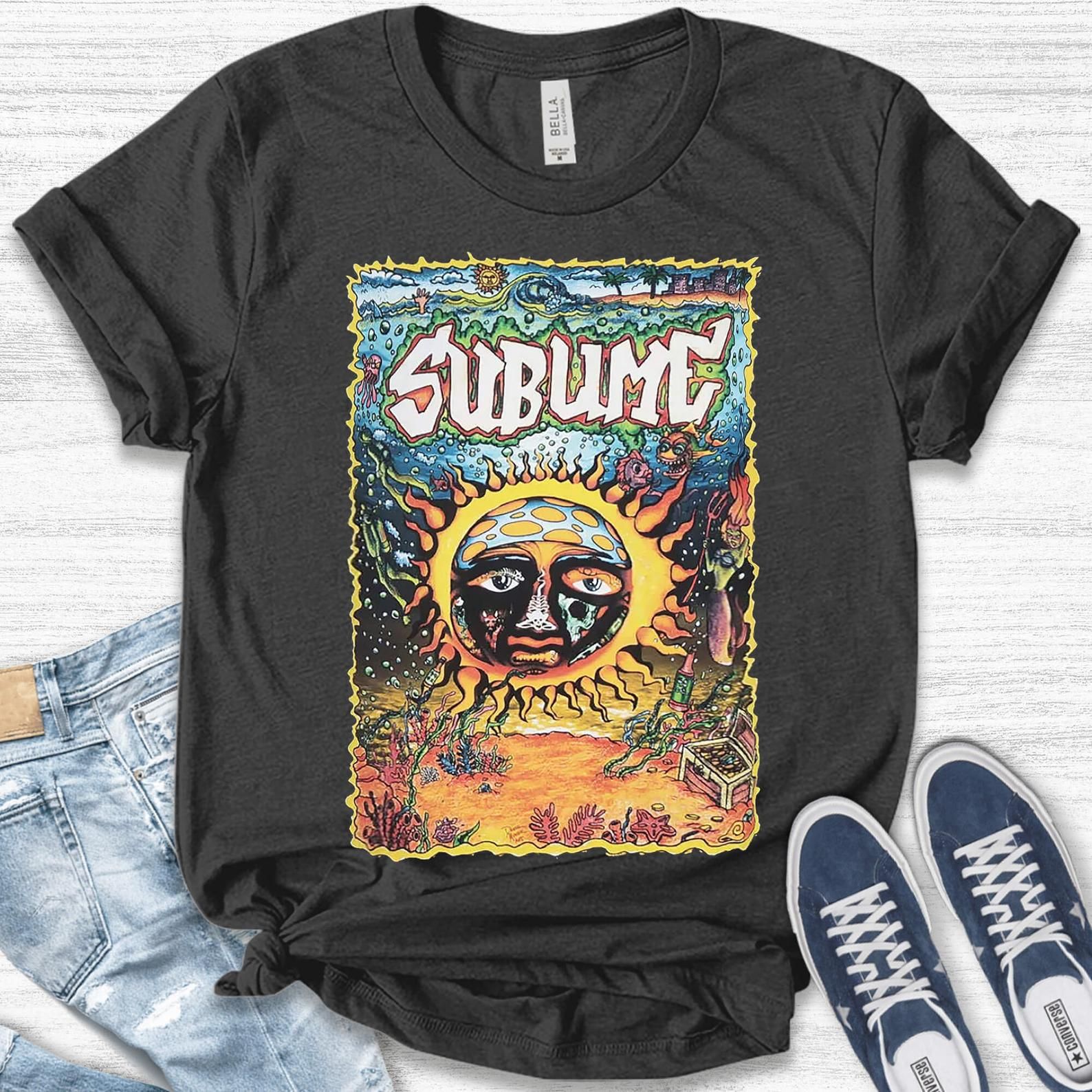 Sublime Band Tee Rock And Roll Sublime Vintage Band Shirt Bleached T-Shirt Graphic Tee 90S Rock Shirt Leopard Shirt G-06042106