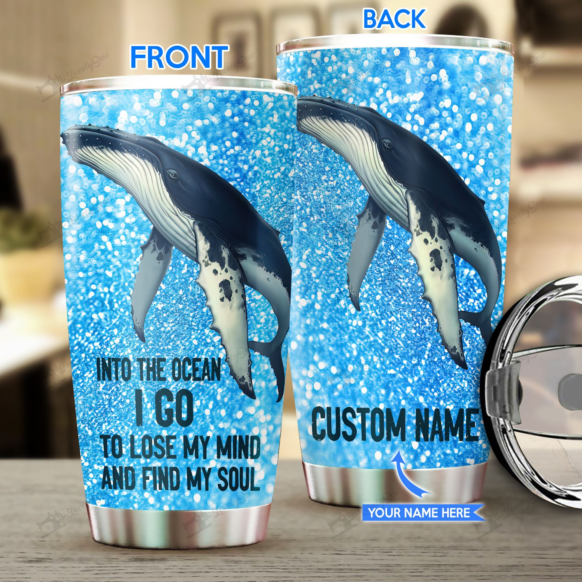 Humpback Whale-Into the Ocean Personalized Stainless Steel Tumbler TRU21052203