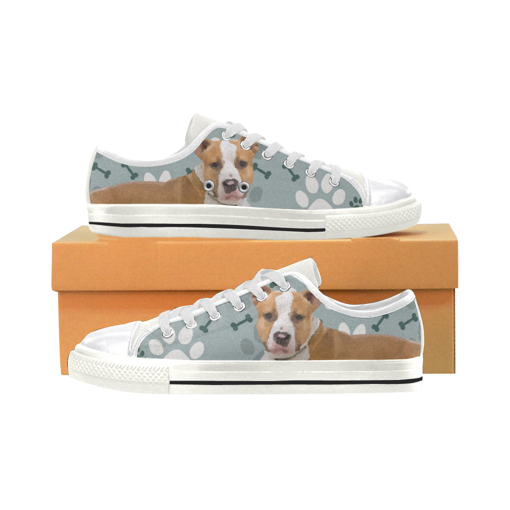 American Staffordshire Terrier White Women’s Classic Canvas Shoes