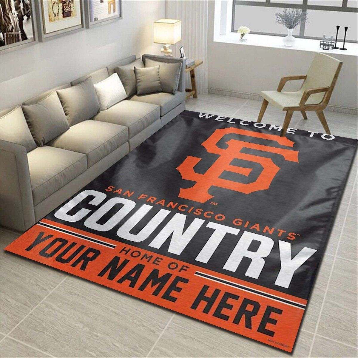 San Francisco Giants Personalized Area Rug, Living Room Bedroom Carpet, Customized Fan Cave Floor Mat