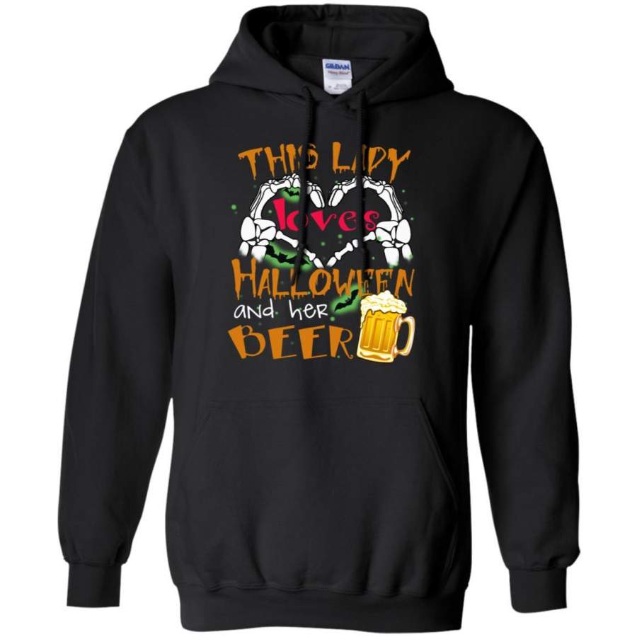 This Girl Loves Halloween And Her Beer Funny Halloween Shirt For Beer Lovers