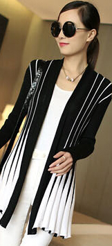 Autumn Leisure Slim Color Striped Sweater Cardigan Shawl ladies Long Sweater coat 2021 women Elastic big yards Sweaters Women alx