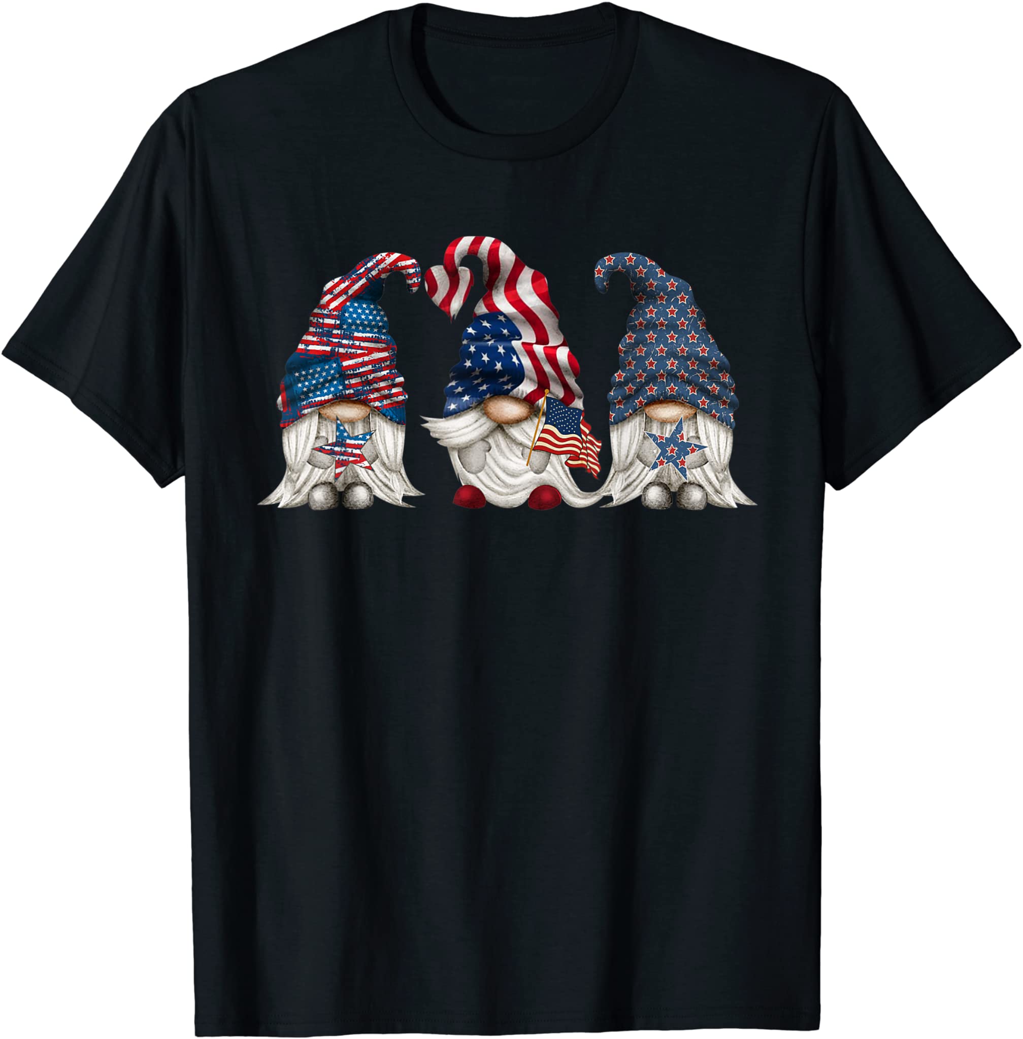 Patriotic Gnomes 4th Of July Funny Gnome Love American Flag T-Shirt