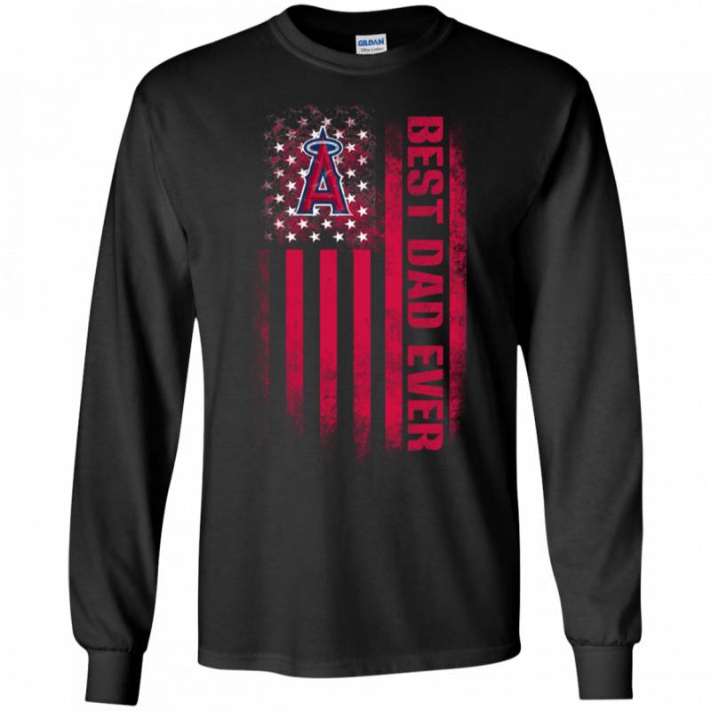 Los Angeles Angels Best Dad Ever USA Distressed Flag Shirts