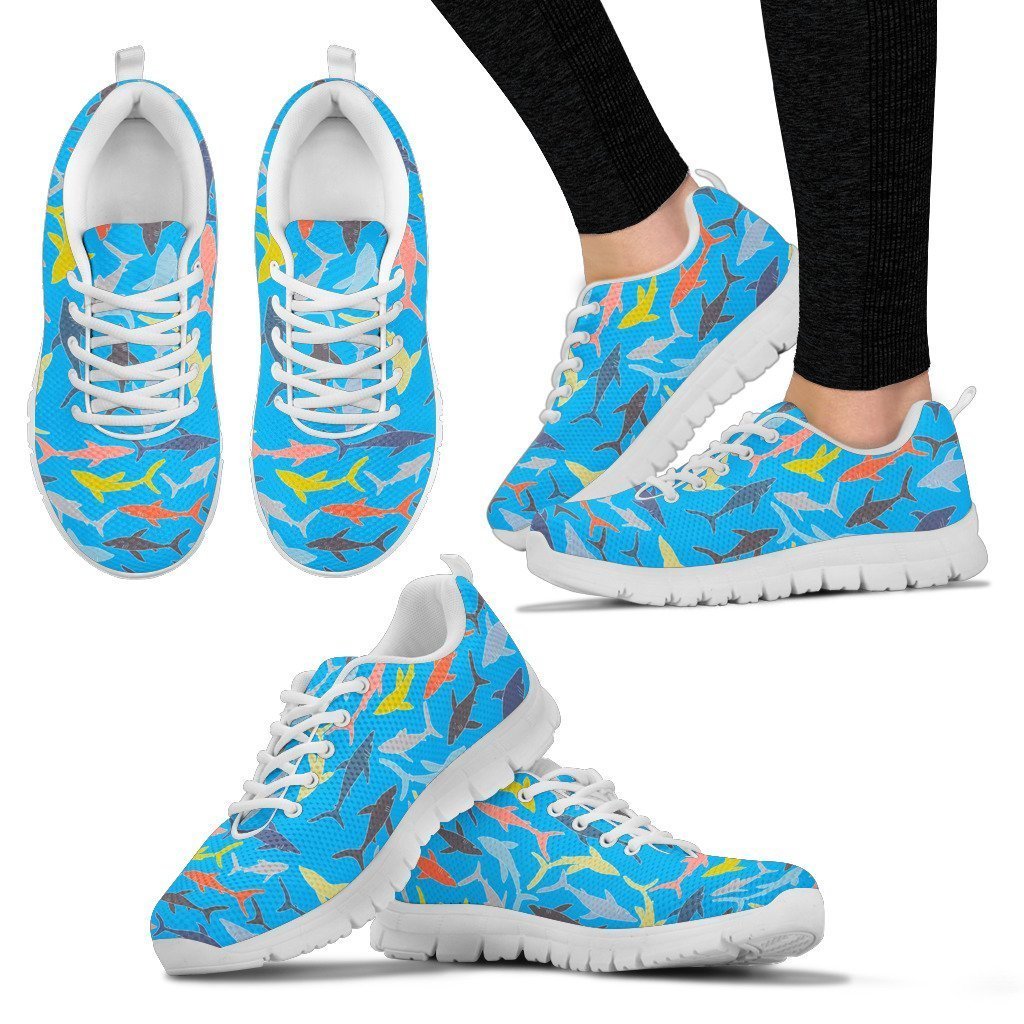 Sharks Pattern Women Sneakers Shoes