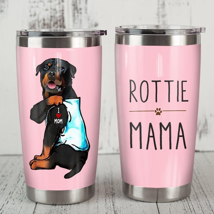 20Oz Rottweiler Dog Steel Tumbler – Dog Mom Gifts