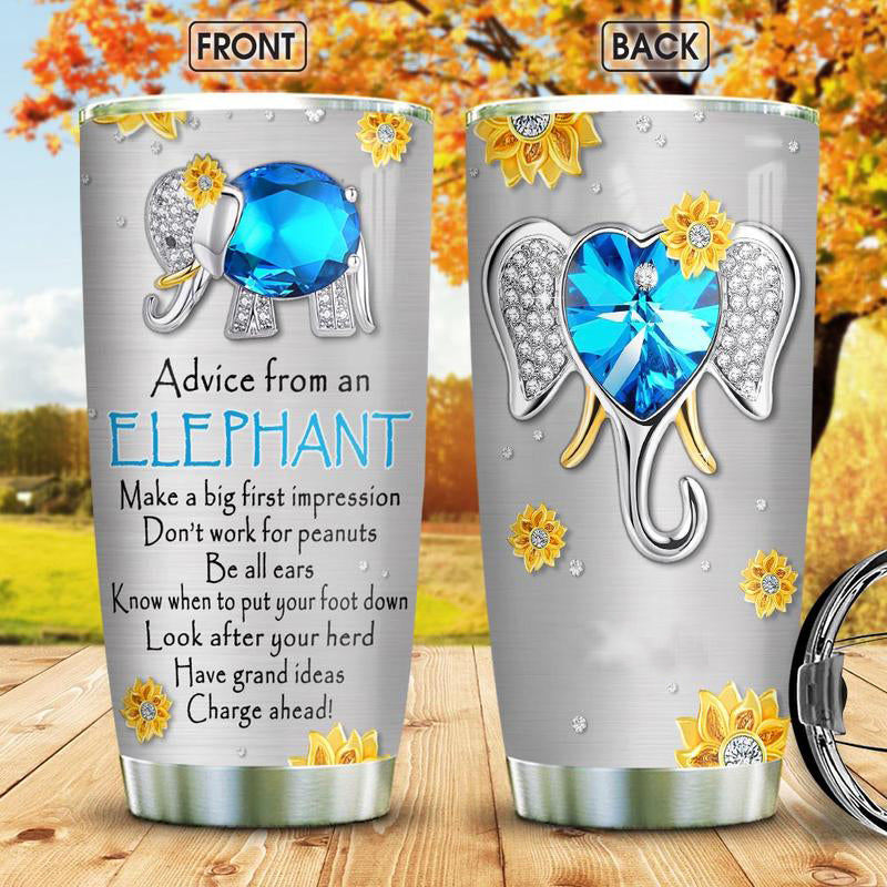 Tumbler Elephant Advice 20Oz Stainless Steel Tumbler, Elephant Gifts, Elephant Mugs For Kid