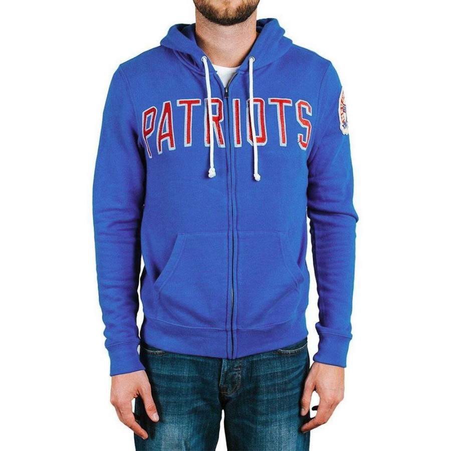 New England Patriots – Letter Logo Sunday Adult Zip Hoodie