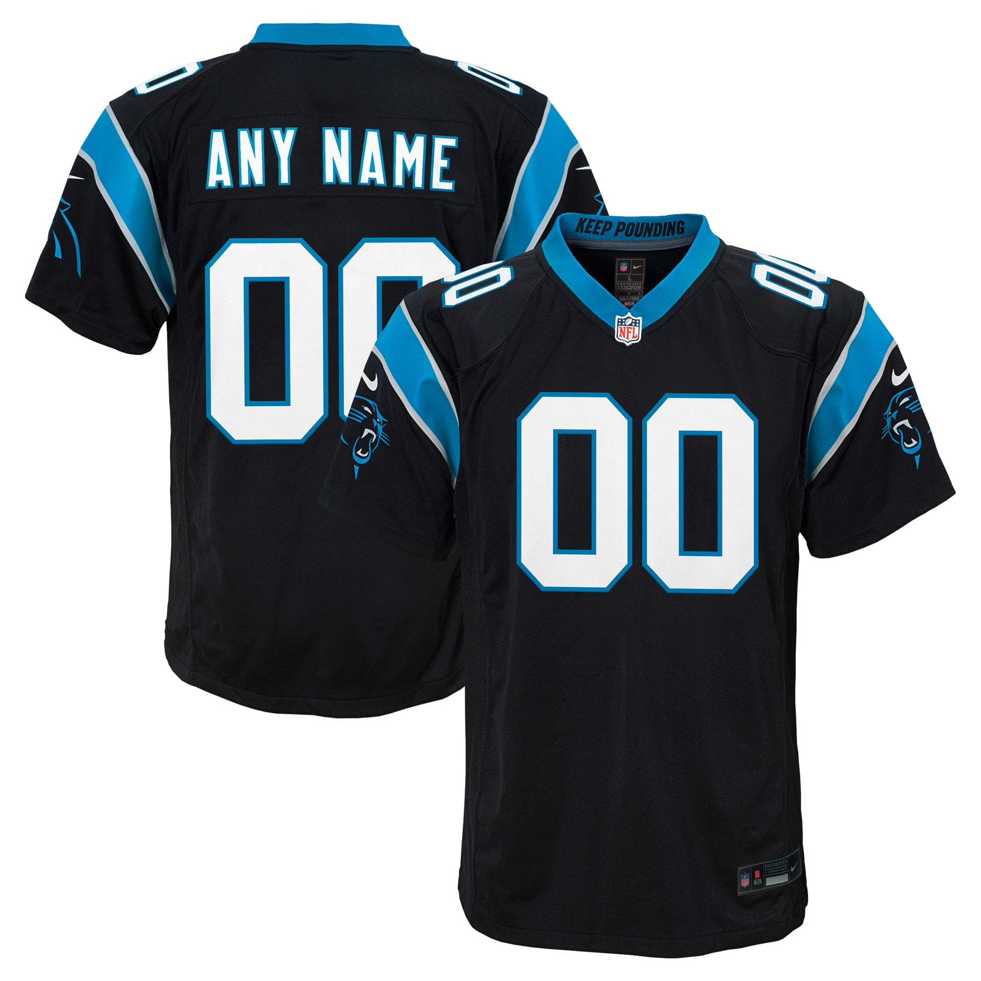 Youth Carolina Panthers  Black Custom Game Jersey