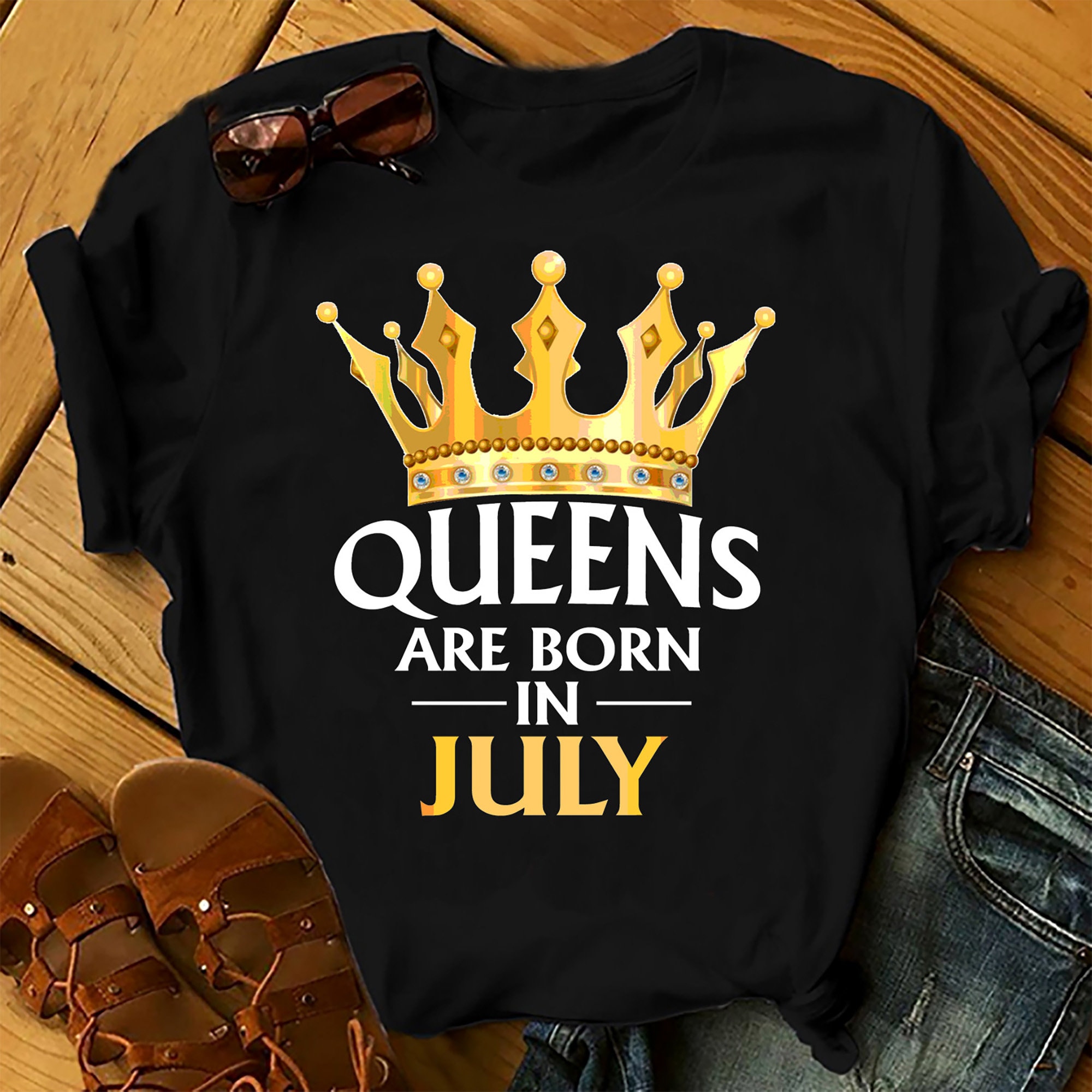 Queens Are Born In July Shirts Women, Birthday T Shirts, Summer Tops, Beach T Shirts