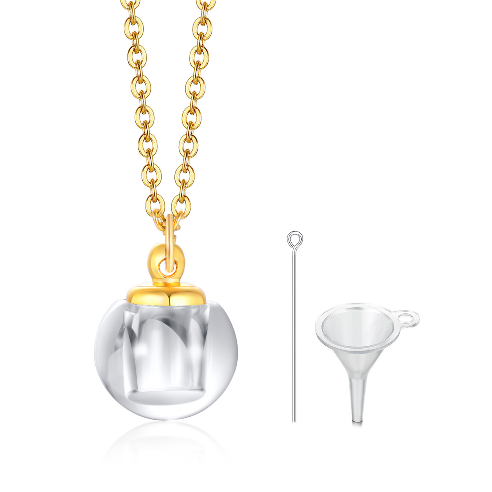 Vnox Cremation Urn Necklace for Women Men, Hollow Clear Matte Glass Pendant, Ashes Vial, Perfume Holder, Elegant Jewelry alx