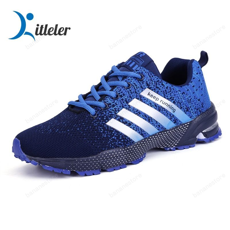 Breathable Running Shoes Men Lightweight Non-Slip Sneakers Comfort Unisex Jogging Sport Shoes Walking Blue Zapatillas Siez 35-47
