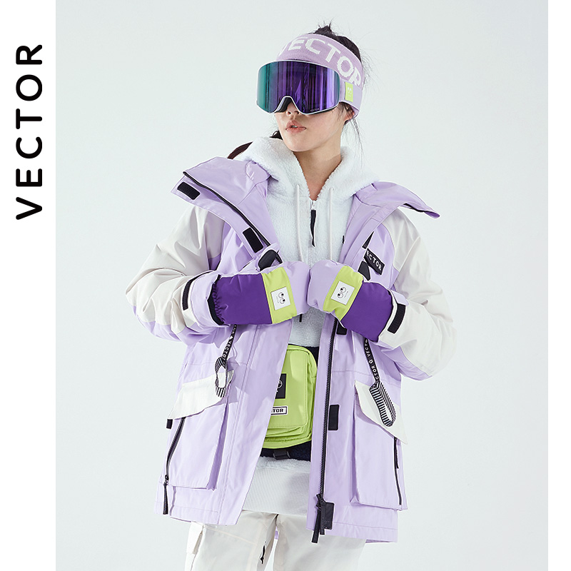 VECTOR Brand Ski Suit Women’s Winter Purple Jacket Warm and Waterproof Women’s Jacket Outdoor Ski Bike Camping Windproof alx