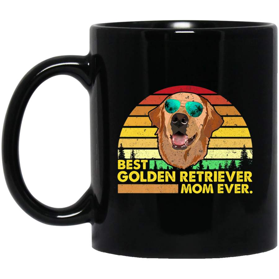 Vintage Best Golden Retriever Mom Ever Dog Mommy Mother Black Mug