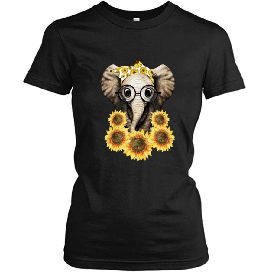 Sunflowers Elephant – Gildan Women Shirt