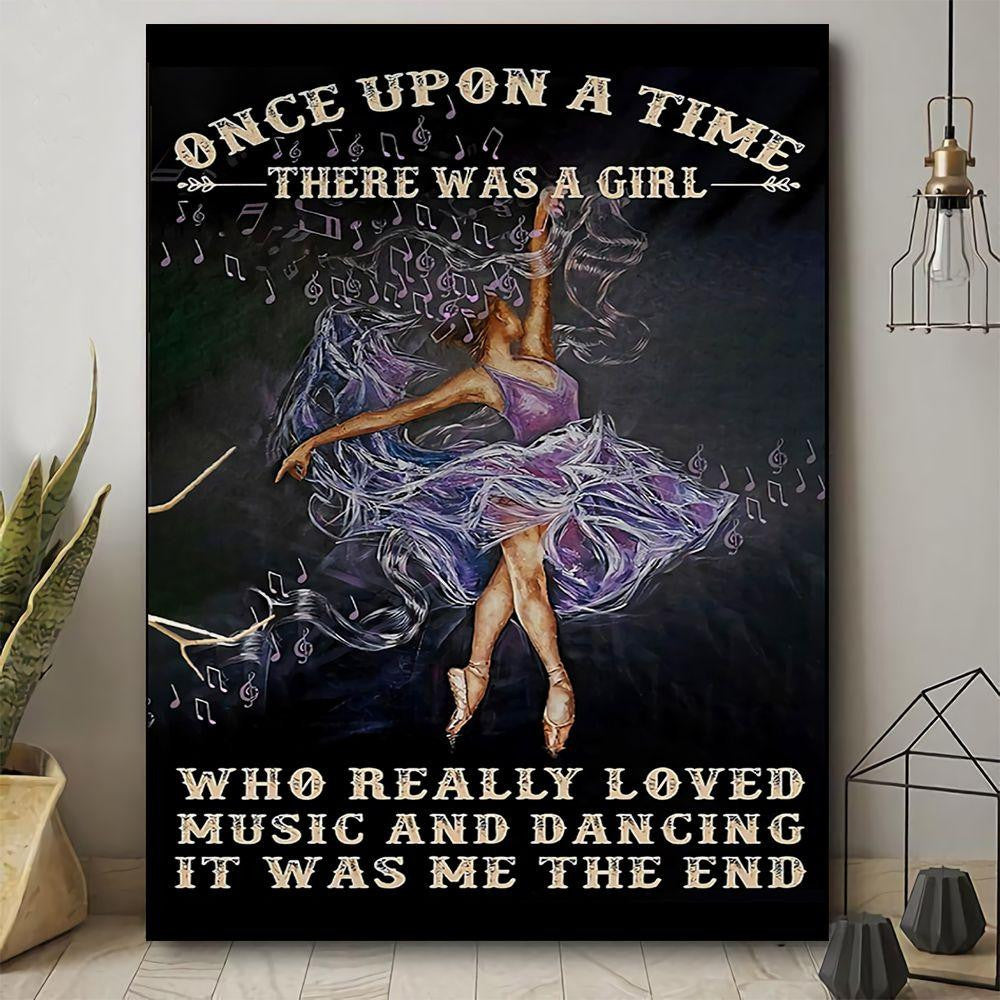 Ballet Girl Dancing Poster – Girl Love Music And Dancing Canvas Home Décor Gifts For Girl Daughter Niece – Gigo Smart