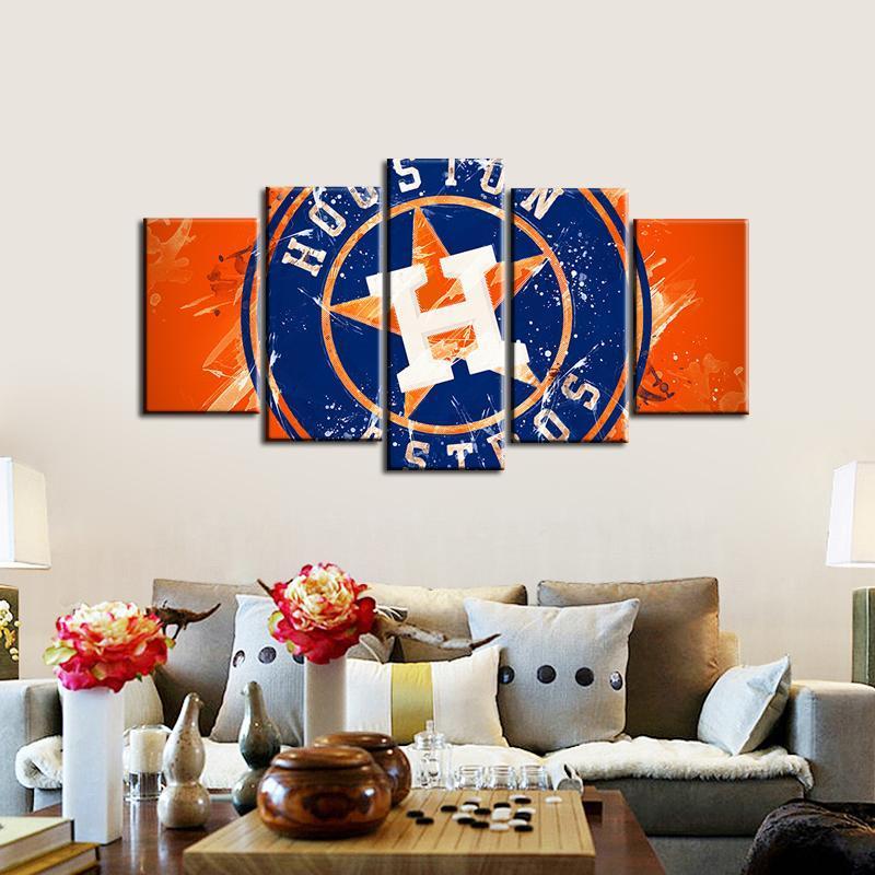 Houston Astros Paint Splash Canvas