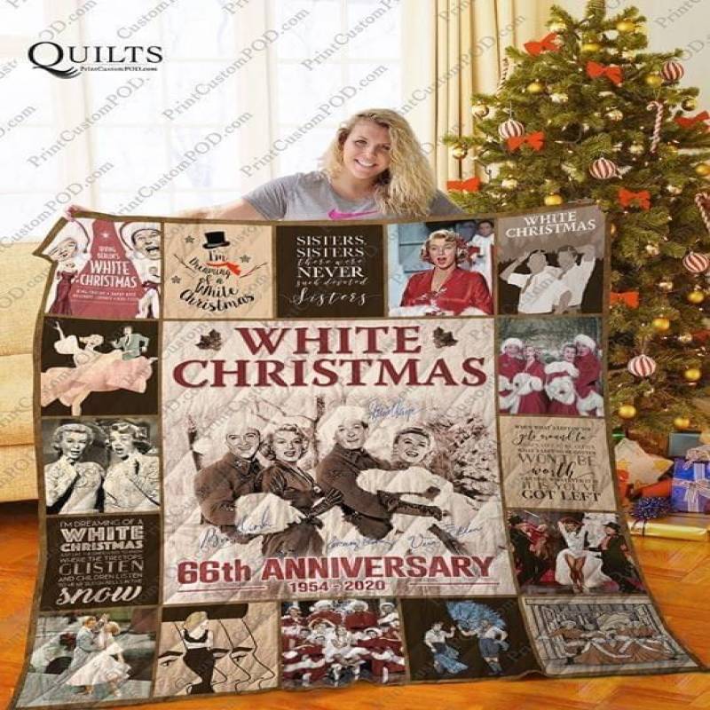 White Christmas 66Th Anniversary Signed Fan Quilt Blanket Quilt Blanket