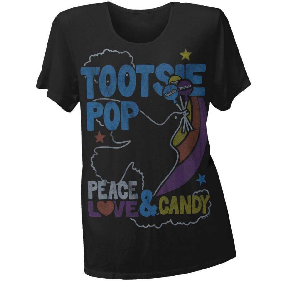 Tootsie Pop – Peace Love Candy Juniors Boyfriend T-Shirt