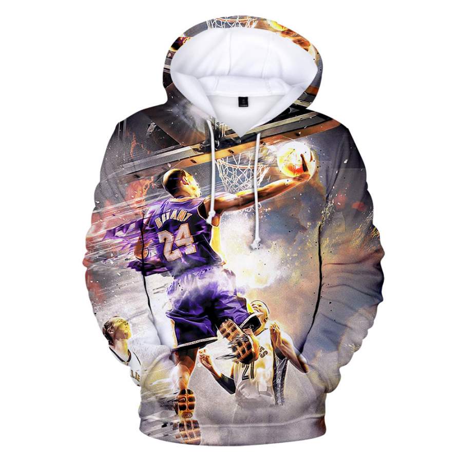 3D Printed Unisex Kobe Hoodie Long Sleeve Pullover Sweatshirt