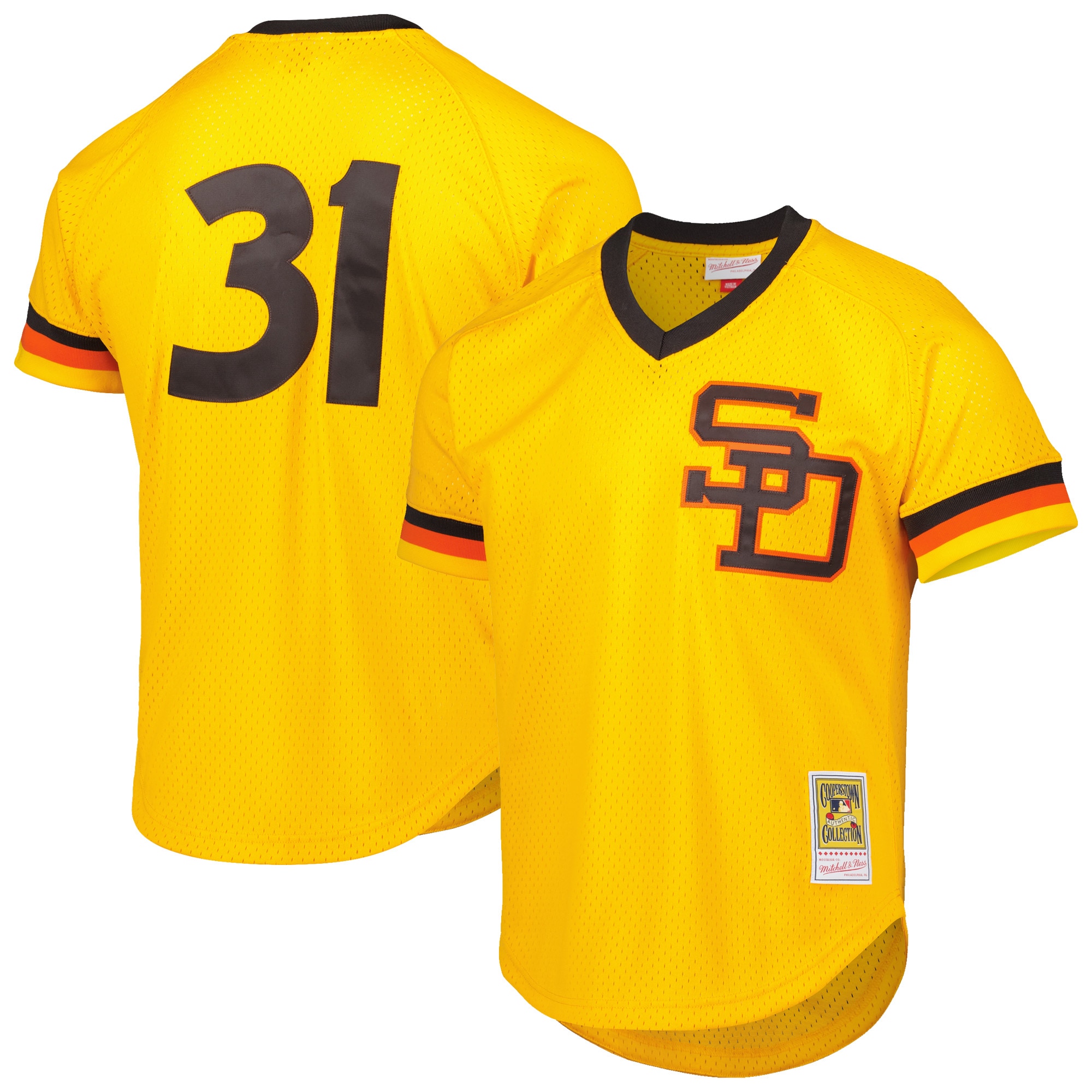 Dave Winfield San Diego Padres Mitchell & Ness Cooperstown Collection Mesh Batting Practice Jersey – Gold