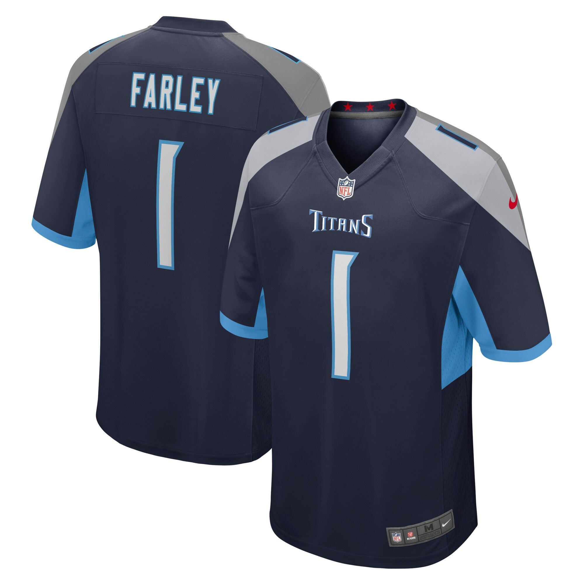 Tennessee Titans Caleb Farley Navy 2021 NFL Draft First Round Pick Game Mens Jersey Gift For Titans Fans