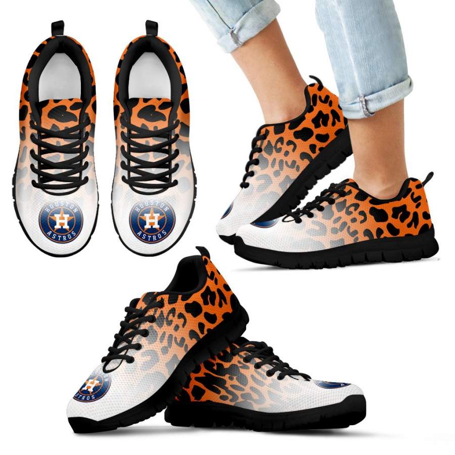 Leopard Pattern Awesome Houston Astros Sneakers