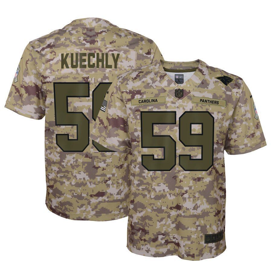 Luke Kuechly Carolina Panthers Youth Salute To Service Game Jersey Camo 2019