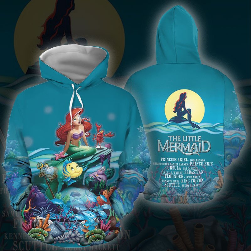 The Little Mermaid Princess Ariel 3D All Over Printed Shirt, Sweatshirt, Hoodie, Bomber Jacket Size S – 5Xl